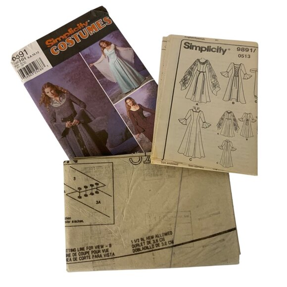 Simplicity 9891 Misses Medieval Dress Costume Sewing Pattern Size 6-12 Cosplay - Picture 3 of 4